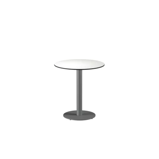 Alfa R kerek asztal - Szürke váz/Klasszikus fehér HPL lap
