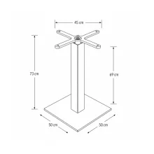 Alfa S asztalláb 50x50 - Szürke
