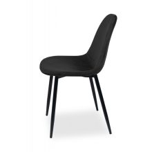 Milano fémvázas beltéri étkezőszék fekete bársony színben