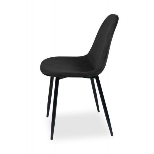 Milano fémvázas beltéri étkezőszék fekete bársony színben