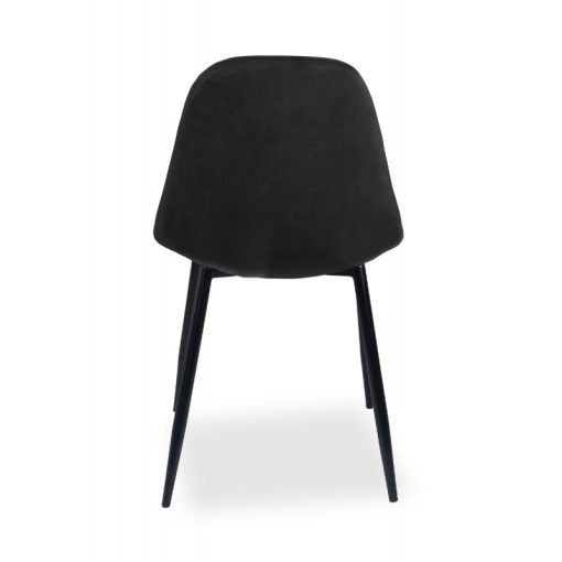 Milano fémvázas beltéri étkezőszék fekete bársony színben