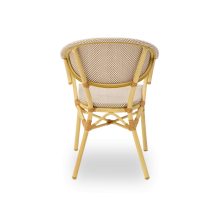 Camillo kézzel font kültéri éttermi szék bézs-fehér színben