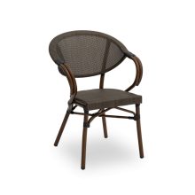Camillo kézzel font kültéri éttermi szék - sötétbarna