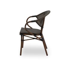 Camillo kézzel font kültéri éttermi szék - sötétbarna