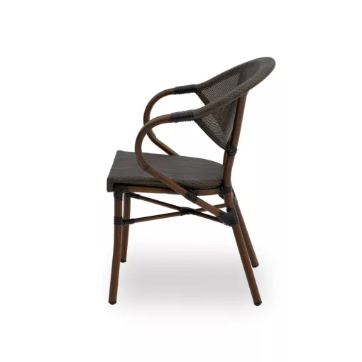 Camillo kézzel font kültéri éttermi szék - sötétbarna