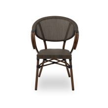 Camillo kézzel font kültéri éttermi szék - sötétbarna