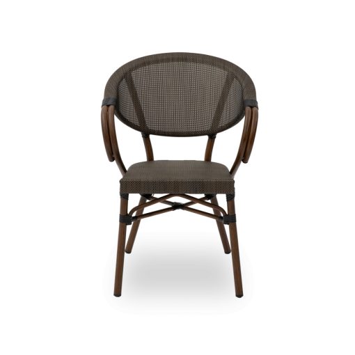 Camillo kézzel font kültéri éttermi szék - sötétbarna
