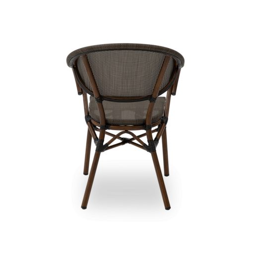 Camillo kézzel font kültéri éttermi szék - sötétbarna
