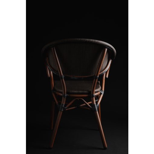 Camillo kézzel font kültéri éttermi szék - sötétbarna