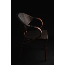 Camillo kézzel font kültéri éttermi szék - sötétbarna