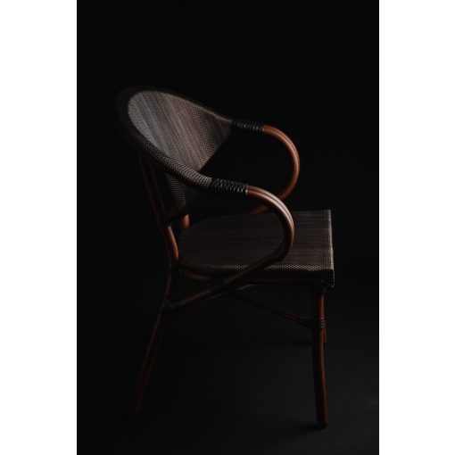 Camillo kézzel font kültéri éttermi szék - sötétbarna