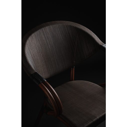 Camillo kézzel font kültéri éttermi szék - sötétbarna