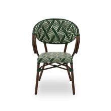 Camillo kézzel font kültéri éttermi szék sötétzöld színben
