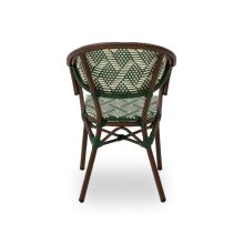 Camillo kézzel font kültéri éttermi szék sötétzöld színben