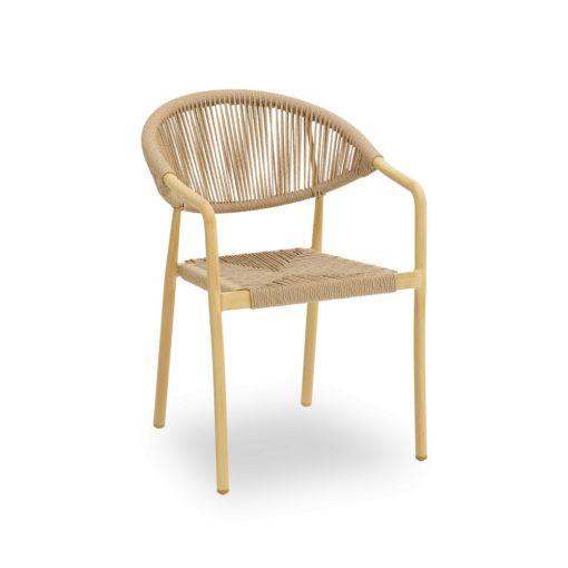 Cesare kézzel font kültéri szék - Bézs