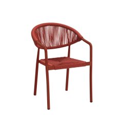 Cesare kézzel font kültéri szék - Piros