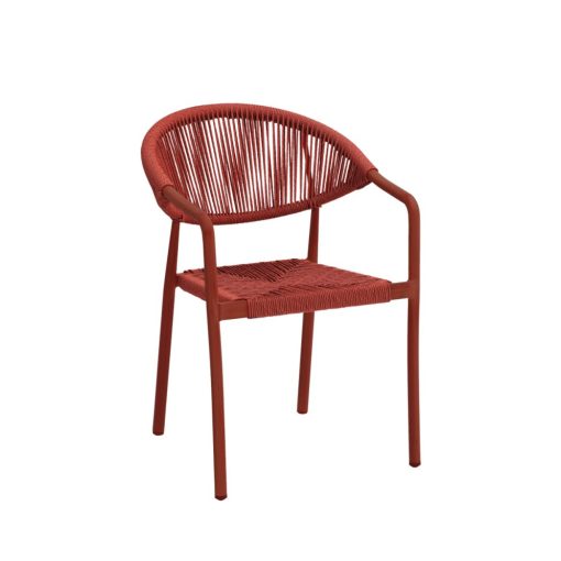 Cesare kézzel font kültéri szék - Piros