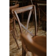 Cross Back esküvői polipropilén szék - dió