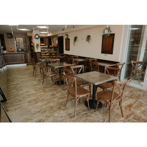 Cross Back esküvői polipropilén szék - dió