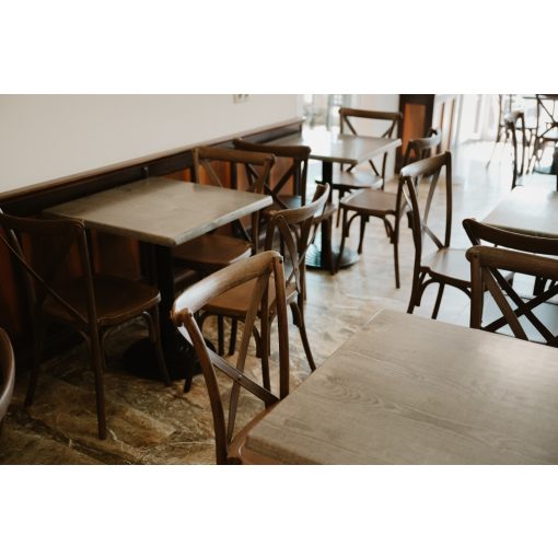 Cross Back esküvői polipropilén szék - dió