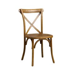 Cross Back esküvői fa szék - rusztikus 
