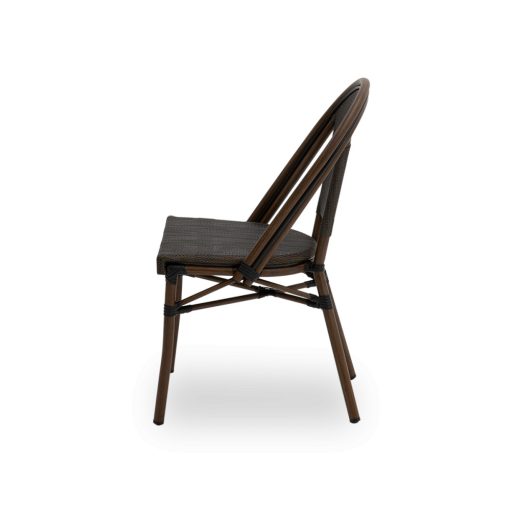 Matteo kézzel font kültéri éttermi szék sötét barna színben