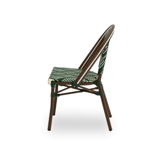 Matteo kézzel font kültéri éttermi szék sötét zöld és barna színben