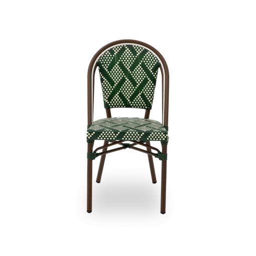 Matteo kézzel font kültéri éttermi szék sötét zöld és barna színben