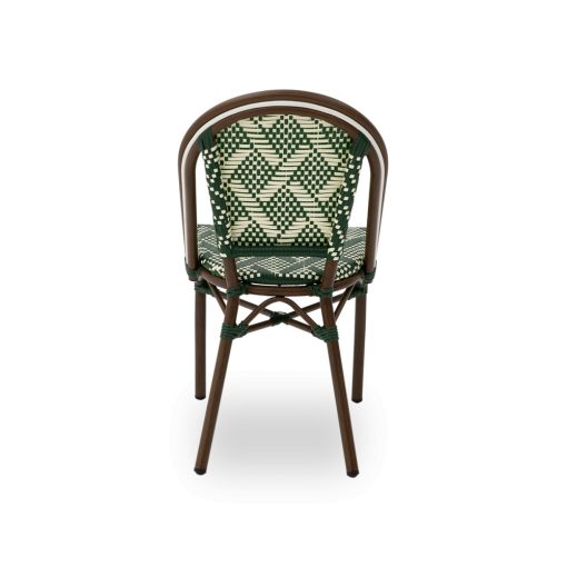 Matteo kézzel font kültéri éttermi szék sötét zöld és barna színben