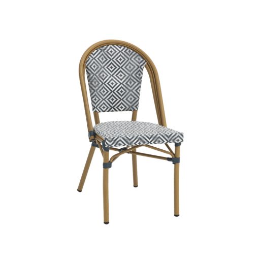 Matteo kézzel font kültéri éttermi szék szürke-fehér színben