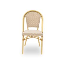 Matteo kézzel font kültéri éttermi szék bézs-fehér színben