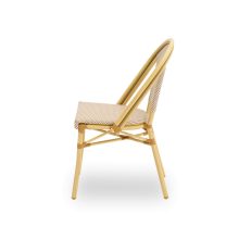 Matteo kézzel font kültéri éttermi szék bézs-fehér színben