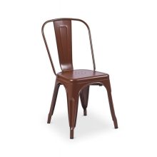 Paris modern fémvázas rakásolható éttermi szék barna színben
