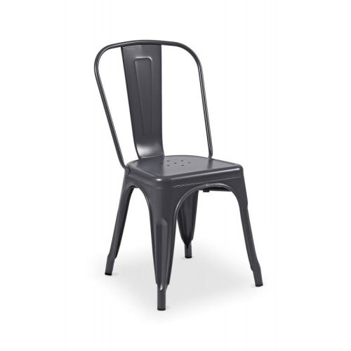 M - Paris modern fémvázas rakásolható éttermi szék fekete színben