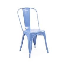 Paris modern fémvázas rakásolható éttermi szék kék színben