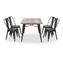 Paris modern fémvázas rakásolható éttermi szék kék színben