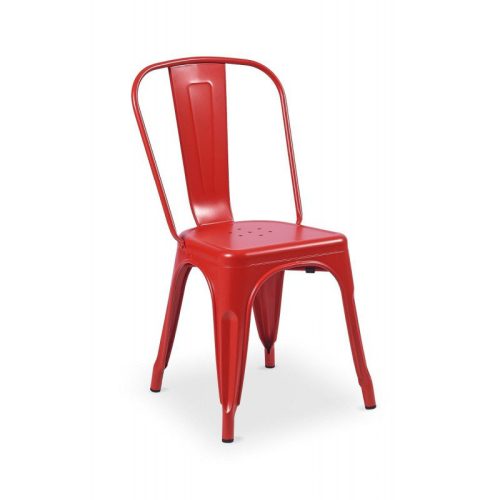 M - Paris modern fémvázas rakásolható éttermi szék piros színben