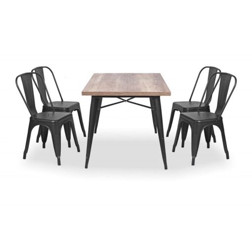 Paris modern fémvázas rakásolható éttermi szék piros színben