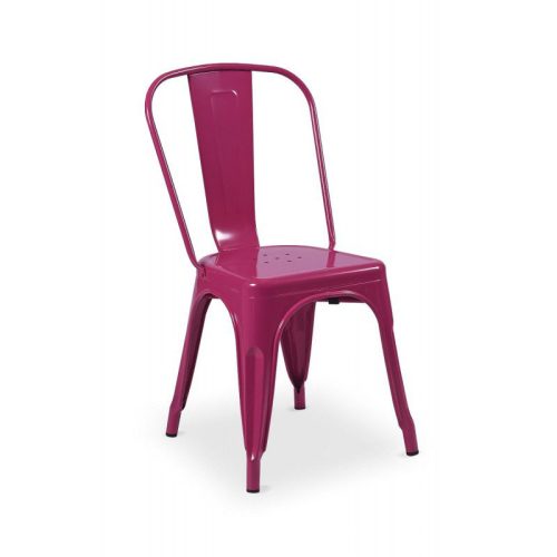 M - Paris modern fémvázas rakásolható éttermi szék rózsaszín színben