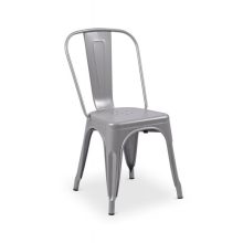 Paris modern fémvázas rakásolható éttermi szék szürke színben