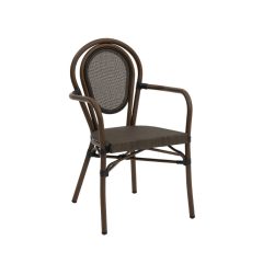 Riccardo kültéri karfás szék - barna