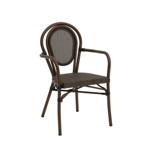 Riccardo kültéri karfás szék - barna