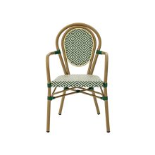 Riccardo kültéri karfás szék - Zöld/Fehér