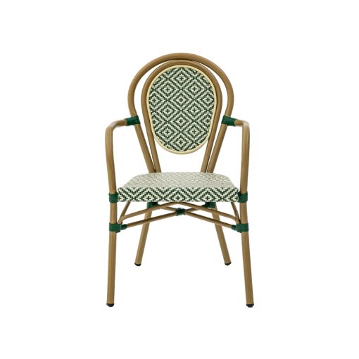 Riccardo kültéri karfás szék - Zöld/Fehér