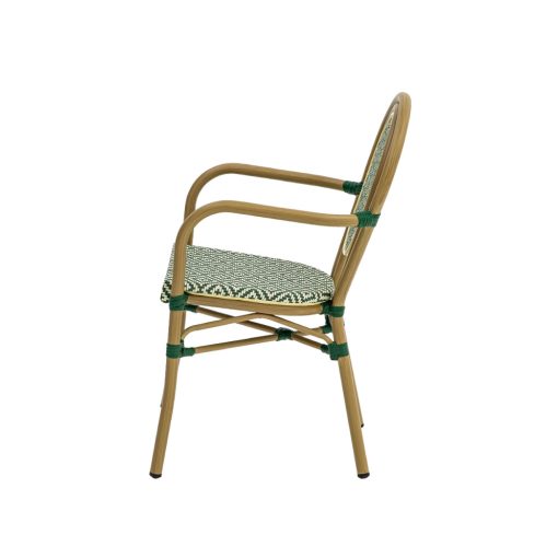 Riccardo kültéri karfás szék - Zöld/Fehér