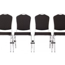 M - ST 390 konferenciaszék ezüst színű váz - fekete szövet