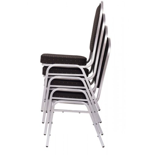 M - ST 390 konferenciaszék ezüst színű váz - fekete szövet