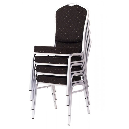 M - ST 390 konferenciaszék ezüst színű váz - fekete szövet