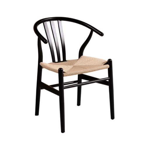 Wishbone fa szék - Fekete