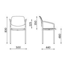 Styl karfás rakásolható szék - fekete színben